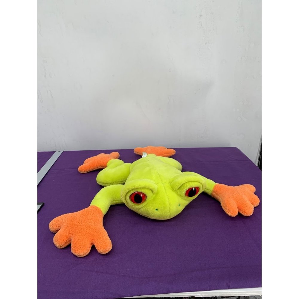Wish Pets Tree Frog 2000 17 inches Green Orange with Orange Eyes Plastic